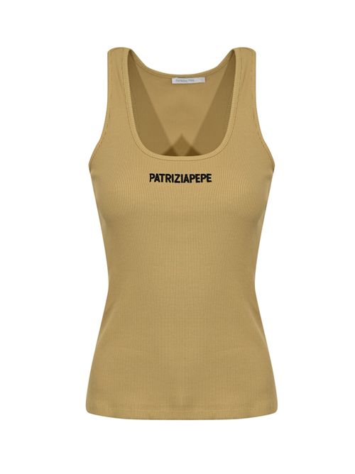 Top a costine in jersey di cotone Stone Beige Patrizia Pepe | 8M1617 J216B833